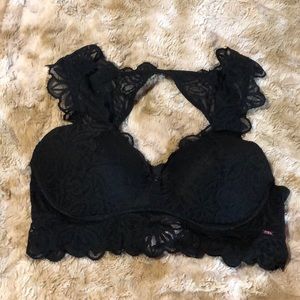 PINK black lacy bra